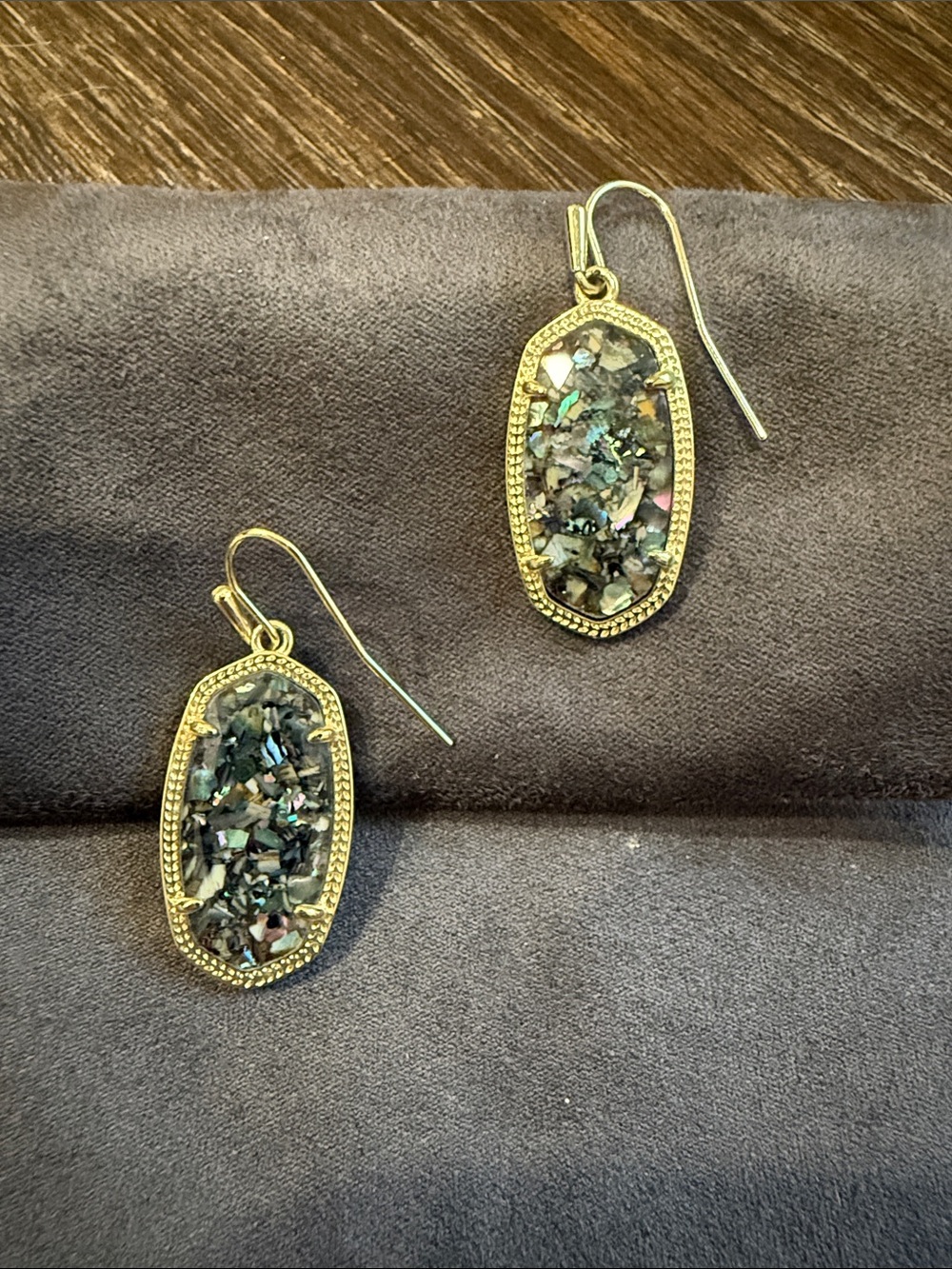 Kendra Scott Gold Abalone Drop Earrings - Picture 3 of 6